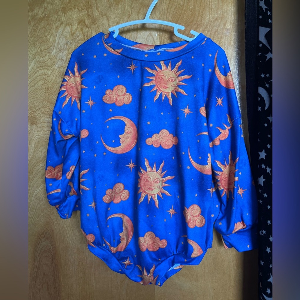 Twisted Blue and Orange Celestial Bodysuit